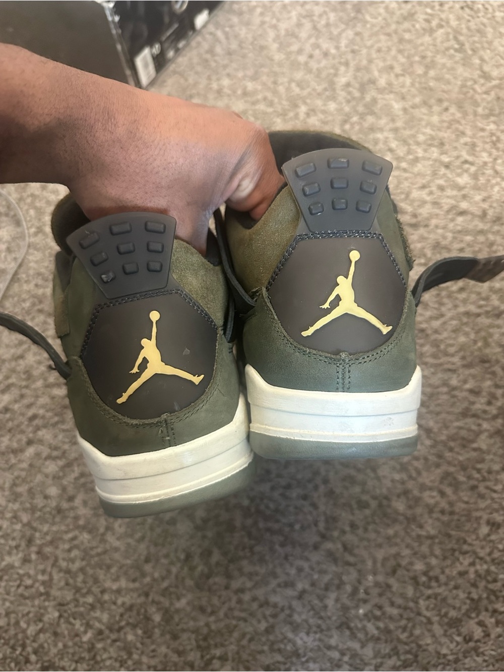 Jordan Men's Olive Green High-Top Sneakers - Picture 3 of 8